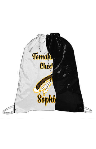 Reversible Sequins Drawstring Bag-Tomahawk Cheer